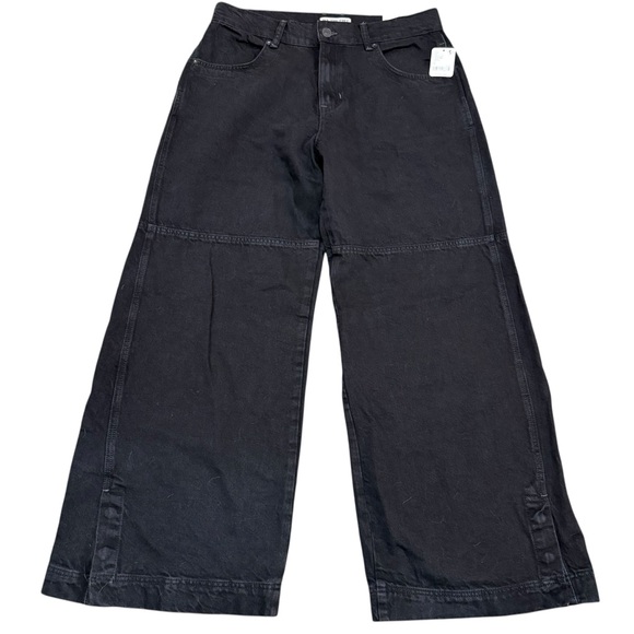 Free People We The Free Benji relaxed wide leg jeans black size 31 NWT coastal - Picture 2 of 12